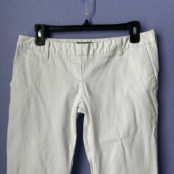 Split White Denim Low Rise Jeans Boot Cut Y2K 90s Side Zipper VNTG Size 7 Stretc - Picture 10 of 10